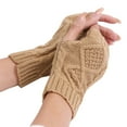 thumbnail image 2 of Juebong Women's Winter Fingerless Thermal Gloves, Knitted Gloves With Thumb Holes, 2 of 3