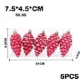 thumbnail image 3 of Christmas Tree Faux Pinecone Ornaments Set of 5, Glitter Hanging Faux Pine Cone Ornaments for for Xmas Tree Decor, 3 of 7