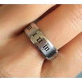thumbnail image 5 of K-KED 2pcs Roman Numerals Black Enamel 316L Stainless Steel Ring 6MM Band Oil Filled-12, 5 of 6