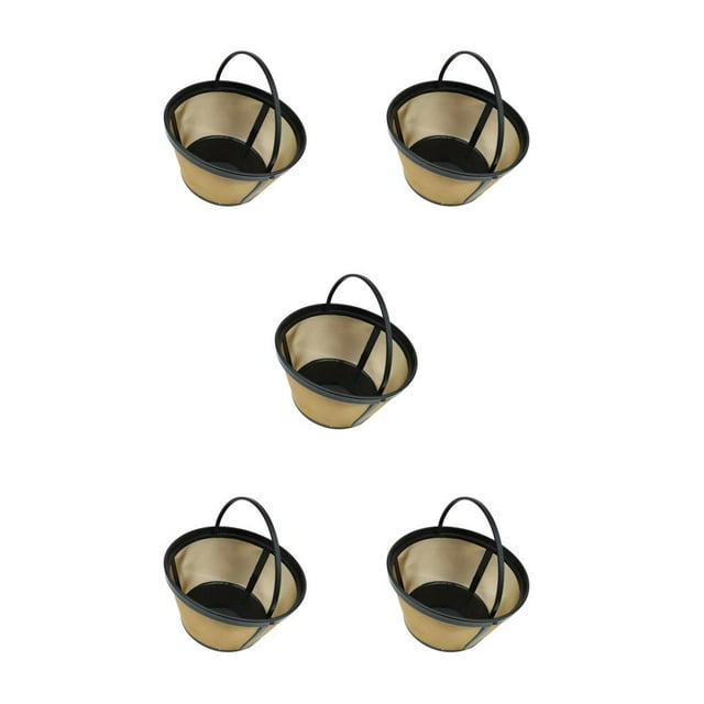 jesticaly Coffee Filter Screen Professional Strainer Tools Permanent High Intensity Temperature-Proof Colander Device Home Shop Kitchen 11.00*8.00*6.50cm/ 5Set