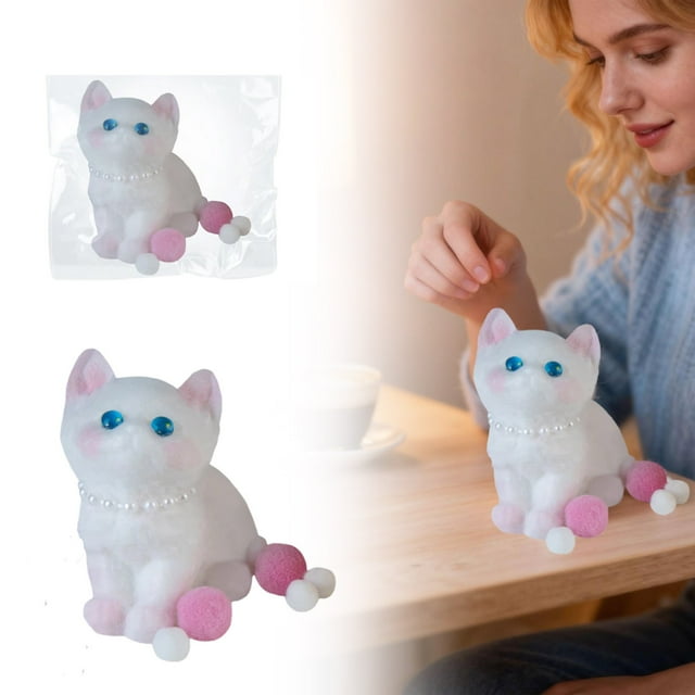 Gato de peluche de subida lenta para aliviar el estrés y la ansiedad; juego sensorial relajante para niños y adultos