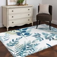 thumbnail image 3 of 3'x5' Rug for Living Room Bedroom, Navy Blue Leaves Washable Area Rugs Non-Slip Carpet Mats, Summer Botanical Farmhouse Watercolor Leaf Indoor Low Pile Area Rug Runner for Kitchen, Mudroom, 3 of 8