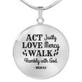 thumbnail image 1 of Walk Humbly With God Circle Necklace Stainless Steel or 18k Gold 18-22", 1 of 7