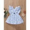 thumbnail image 3 of Blotona Baby Girl Romper Dress Cotton Linen Floral Sleeveless Ruffles Bodysuit Playsuit, 3 of 9
