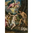 thumbnail image 2 of Matteo Ingoli 14x18 Gold Ornate Wood Frame and Double Matted Museum Art Print Titled - The Baptism Of&nbsp;Christ (ca.&nbsp;1600), 2 of 4
