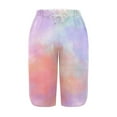 thumbnail image 7 of Tnhcen Women's Tie-Dye Print Athletic Straight Leg Capri Pants Casual Drawstring Elastic Waist Workout Yoga Pants with Side Pockets Bottom Slit Design Cotton-Like Stretch Fabric S-2XL, 7 of 7