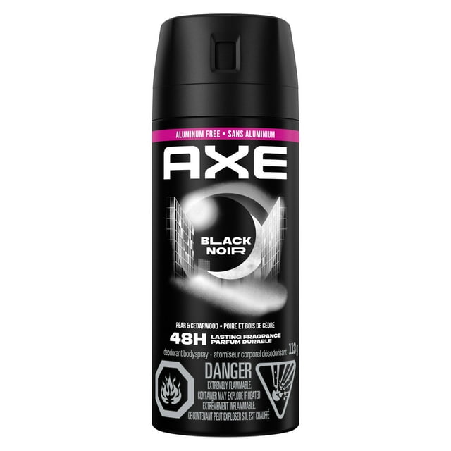 Atomiseur Corporel Désodorisant pour une protection contre les odeurs, AXE Noir Poire Glacée et Bois de Cèdre, 113g