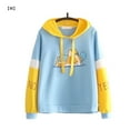 thumbnail image 3 of Minnieouse Sudadera con capucha estampada de algodón con capucha de manga larga deportes deportes mujer ropa Prendas para la parte del cuerpo azul M, 3 of 6