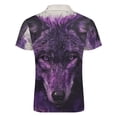 thumbnail image 5 of Purple Wolf Men Zipper T-shirt Summer Casual Short Sleeve T-shirt Top, 5 of 7