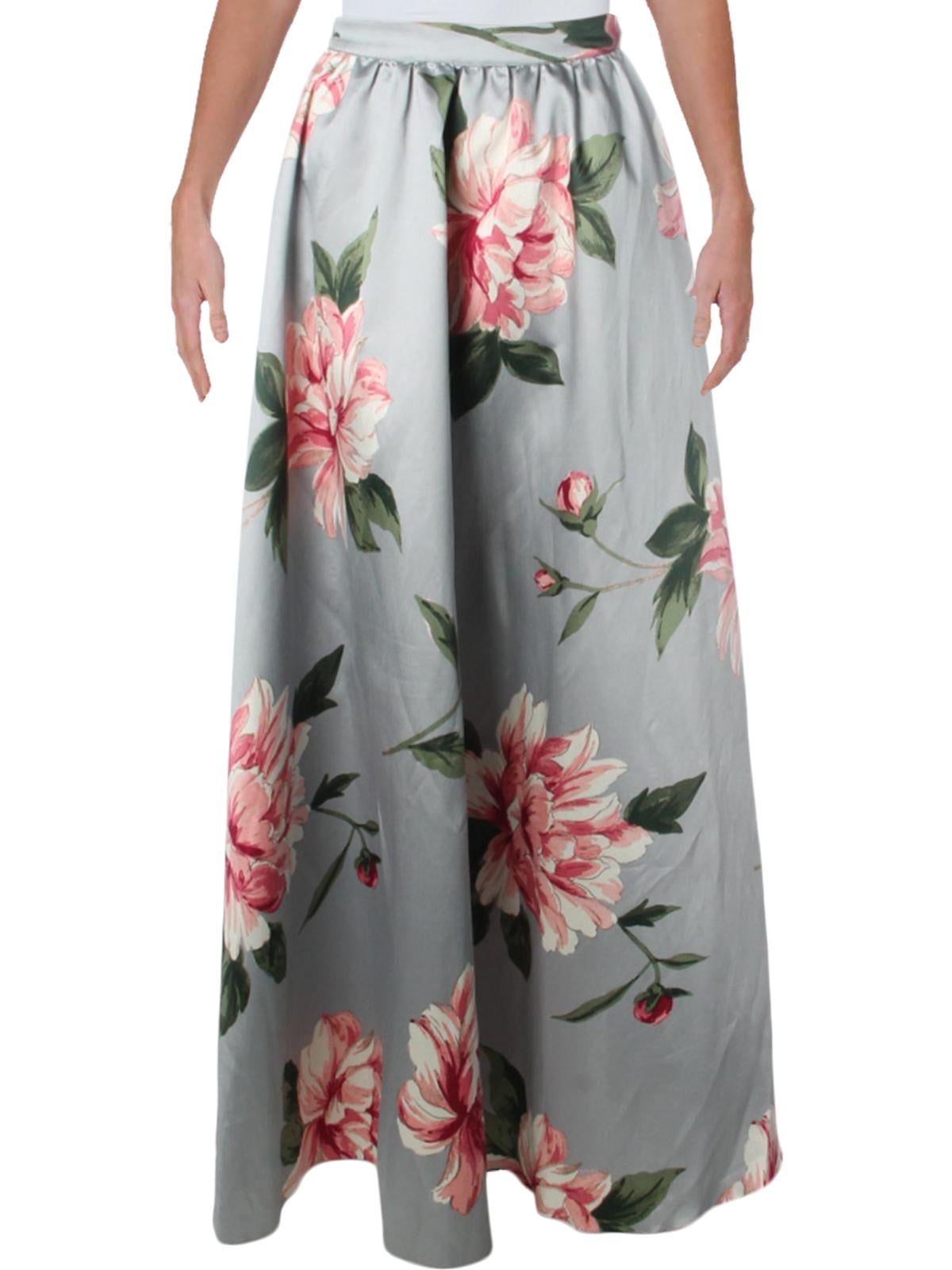 flower print long skirt