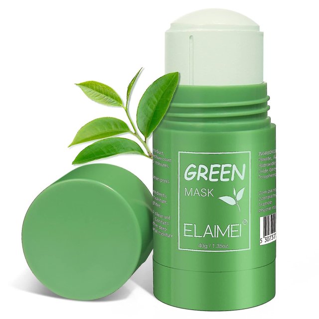 Mascarilla facial de té verde 2pcs, barro limpio profundo, mascarilla facial de barro purificador de té verde para eliminar la cabeza negra, anti - acné