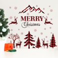 thumbnail image 3 of Adhesivo De Pared Con Texto En Inglés "Merry Christmas", Color Rojo Y Negro, Diseño De Búfalo, Árbol, Ciervo, Ventana, Nieve, Extraíble, Decoración Del Hogar, Mural De Despegar Y Pegar Para Suministro, 3 of 5