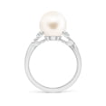 thumbnail image 2 of ANGARA Freshwater Cultured Pearl Crossover Shank Engagement Ring in 14K White Gold for Women | June Birthstone, Birthday, Anniversary, Jewelry Gift for Women | Pearl Ring, 2 of 8