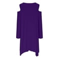 thumbnail image 5 of BLTIBY Plus Size Summer Dresses for Women Loose Casual O-Ring Shoulder Sleeveless Asymmetrical Hem Flowy Midi Dress Purple 3XL, 5 of 9