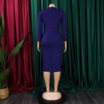 thumbnail image 6 of Women Plus Size Bodycon Stretchy Ruched Basic Midi Work Office Midi Pencil Dress, 6 of 8