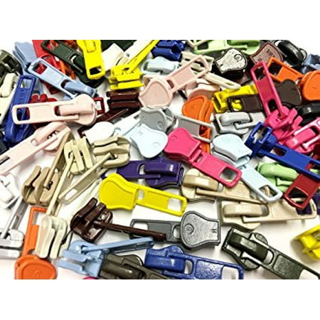 Head Zipper Pull - ZipperStop Wholesale - Zipper Repair Kit Solution Universal Slider #5 Molded Zipper Heads - Loose Pulls 25 mix brights, neutrals.