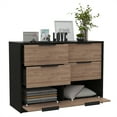 thumbnail image 6 of Dtwnek 4 Drawers Dresser for Living Room, Bedroom, Black + Brown, 6 of 7