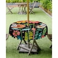 thumbnail image 4 of Fsddascl Vintage Sunflower Outdoor Tablecloth - 60 Inch Round Dining Table Cover, Summer Botanical Flower Rustic Waterproof Outdoor Table Cloth with Umbrella Hole & Zipper for Picnic/Patio/Party, 4 of 7