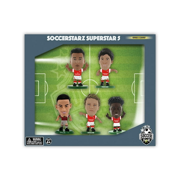 Arsenal - Set SoccerStarz 5 Joueurs (saka, tomiyasu, riz, odegaard & martinelli) (2 Pouces de Hauteur)