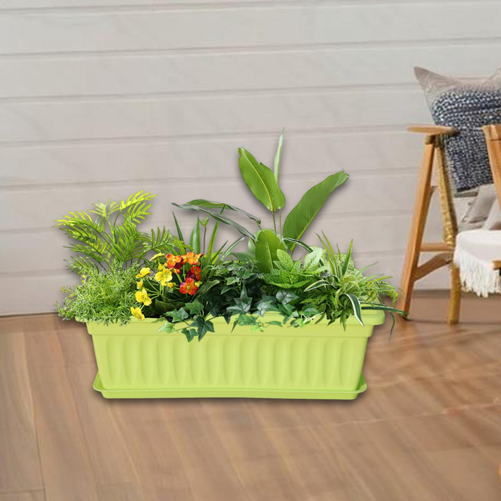 MAGIDEAL Flower Pot Window Box Planter Outdoor Indoor Plant Container Vegetable Gardening Green
