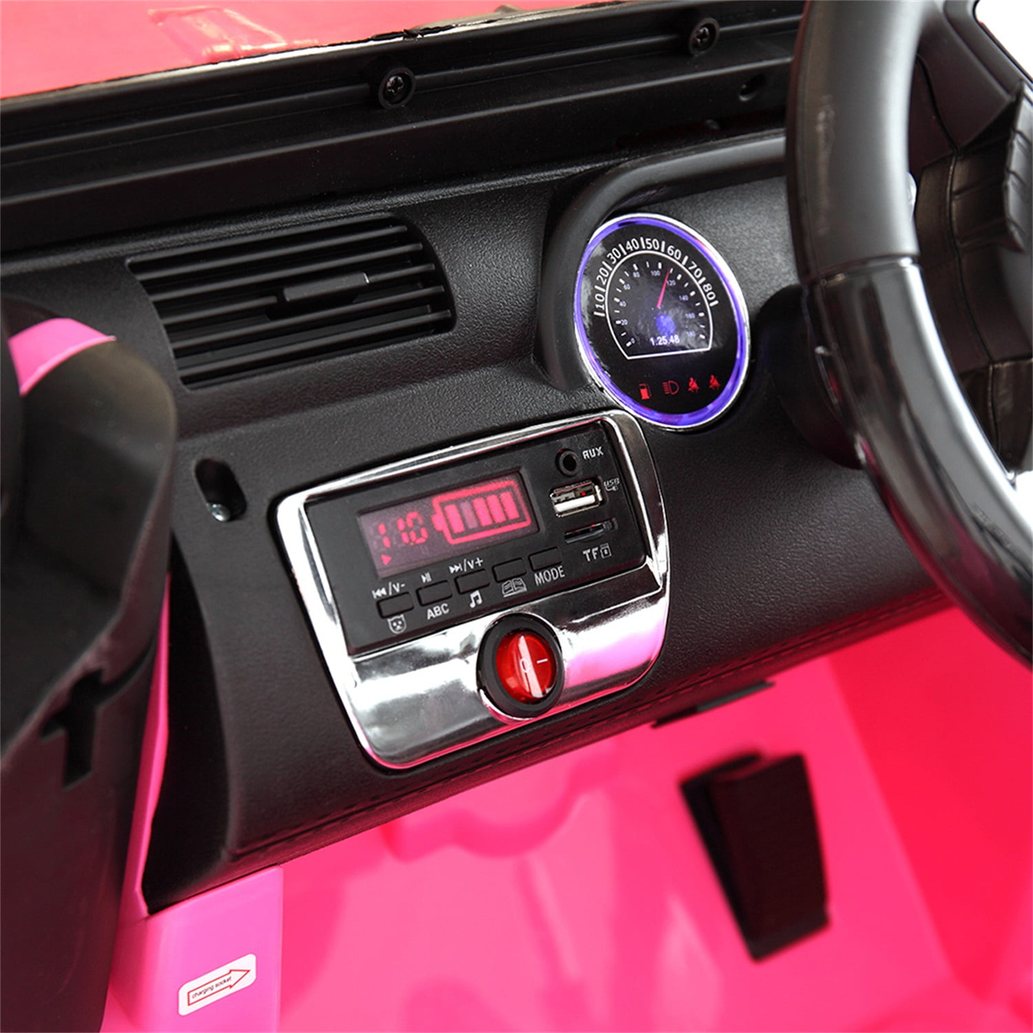 CIPACHO 12V Kids Ride On Car, 3 Speeds Battery Powered Jeep Truck with Remote Control for Girls Boys, Indoors and Outdoors, Pink