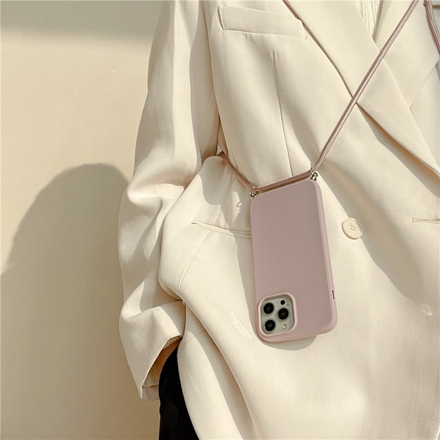 Funda blanda de lujo con correa para collar cruzado para iphone 14 13 12 Pro Max 11 Pro Max X XR XS Max 7 8 plus MiNi Tan Jianjun unisex