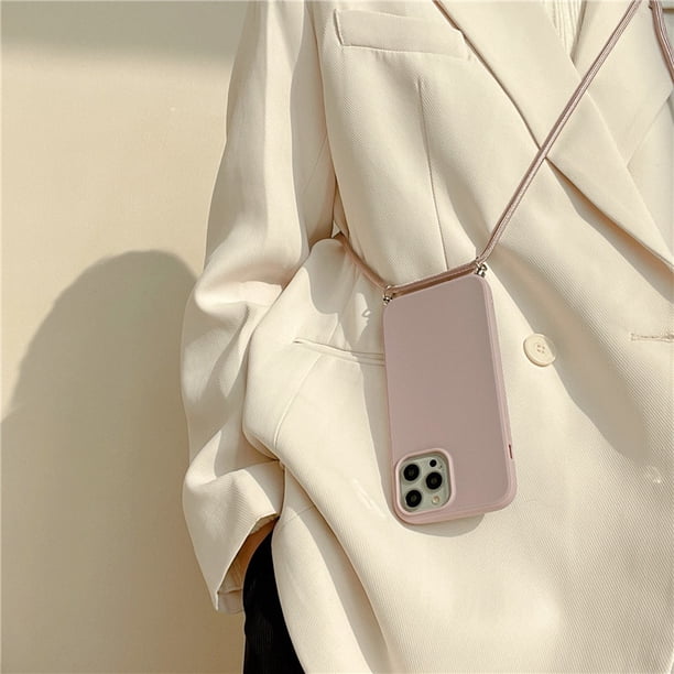 Funda blanda de lujo con correa para collar cruzado para iphone 14 13 12 Pro Max 11 Pro Max X XR XS Max 7 8 plus MiNi Tan Jianjun unisex
