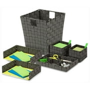 Honey-Can-Do 6-Piece Woven Desk Organization Set, Salt/Pepper