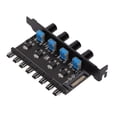 thumbnail image 3 of Chassis Fan Hub, PC 8 Channel Fan Hub 4 Knob Cooling Fan Speed Controller For CPU Chassis, HDD VGA PWM Fan PCI Bracket 12V Fan Control, Water Cooling System, 3 of 8