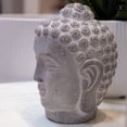 thumbnail image 4 of Saltoro Sherpi Cemented Buddha Head with Rounded Ushnisha, Washed White, 4 of 11