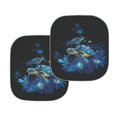 thumbnail image 3 of Kuiaobaty 2 Pcs Automotive Windshield Sunshades Keep Car Interior Cool Auto Front Window UV Protection Sun Shield Cover Gradient Sea Turtle Flower Leaf for Small Sedans Mini SUVs, 3 of 6