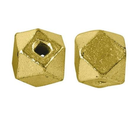 Shape Spacer - BG-184-3MM 18K Gold Overlay Dice Shape Spacers Bead