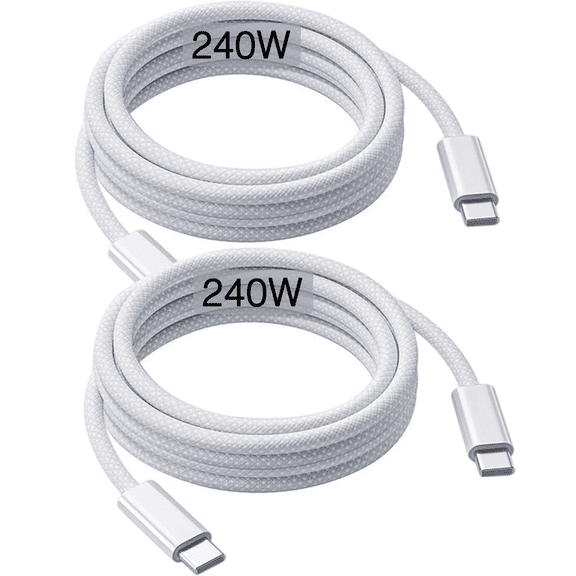 Eeyueer USB C to USB C Cable 2Pack 2M 240W Fast Charging Type C Charger Cord Compatible with iPhone Series iPad MacBook, C to C Charging Wire