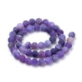 thumbnail image 2 of Natural Weathered Agate Beads Strands Frosted Dyed Round Blue Violet 8mm Hole: 1mm about 47pcs/strand 14 inch(35~37.5cm), 2 of 3