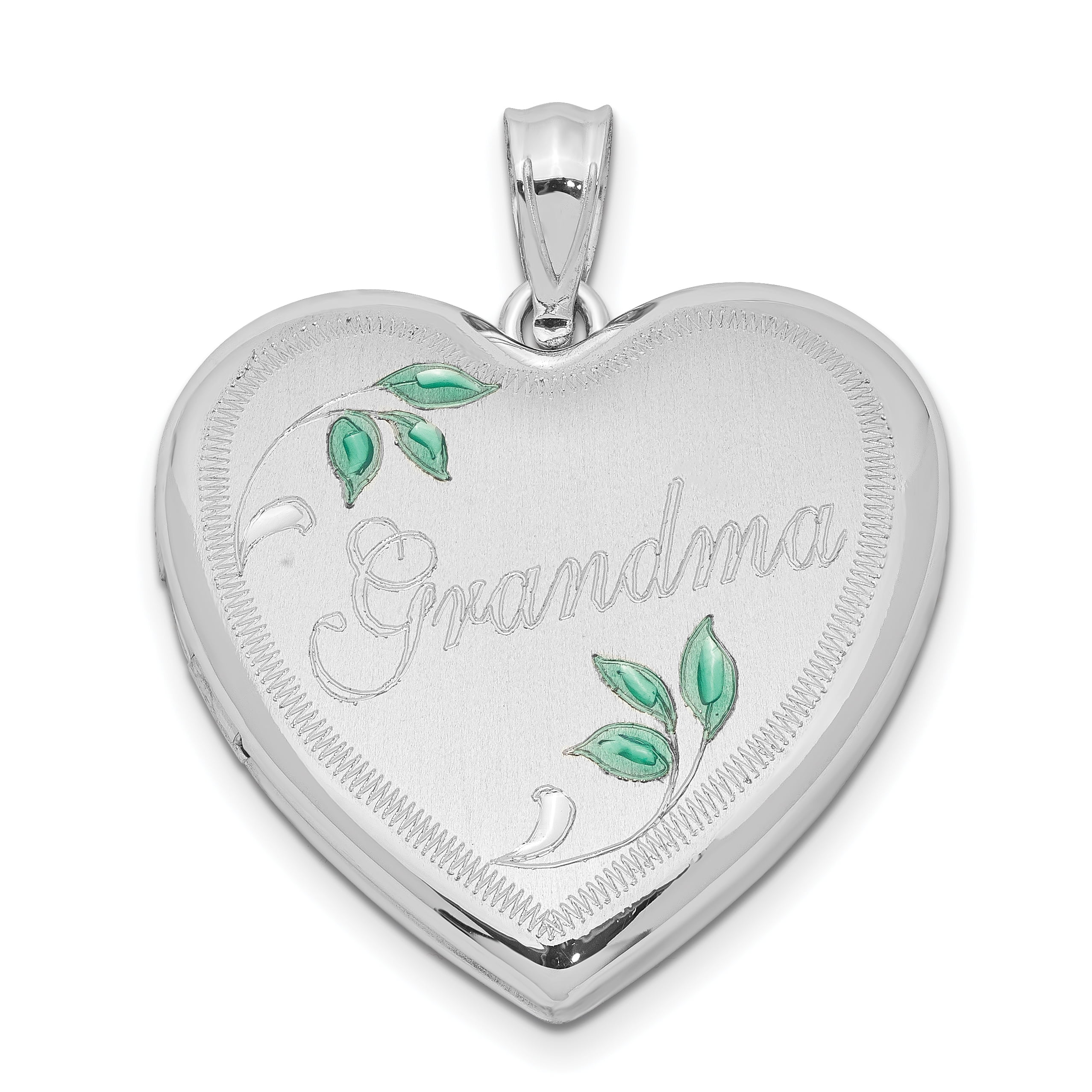 925 Sterling Silver Mom Heart Locket Pendant Love Charm Holds Pictures 