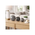 thumbnail image 2 of Patterned Ceramic Orbs for Shelf Home Decor - Geometric Sculpture for Bathroom, Office, and Living Room Centerpiece - Ornaments Accent for Coffee Table Display - Set of 3, 6", 5", 4", Black & White, 2 of 13