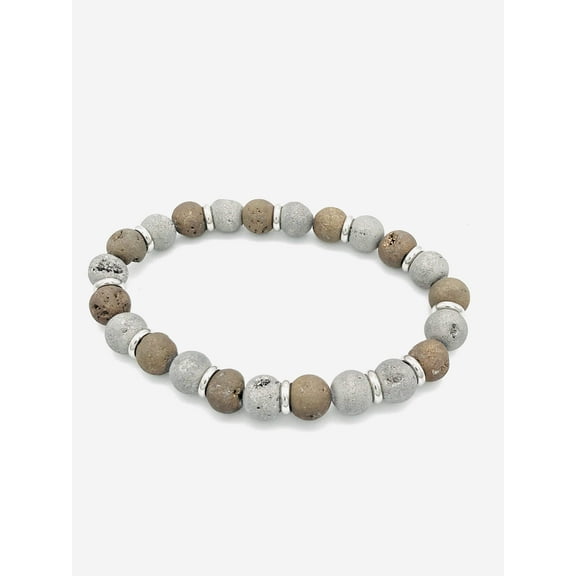 Gray Druzy Bead Bracelet