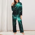 thumbnail image 2 of Sikiie Green Lightning Flash Pajamas for Women Set, Womens Pajama Sets, Lounge Sets for Women, 2pjs for Women-XX-Large, 2 of 7
