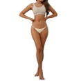 thumbnail image 2 of INSPIRE CHIC Women's Low-Waisted No-Show Thongs Tangas Panties S Beige, 2 of 4