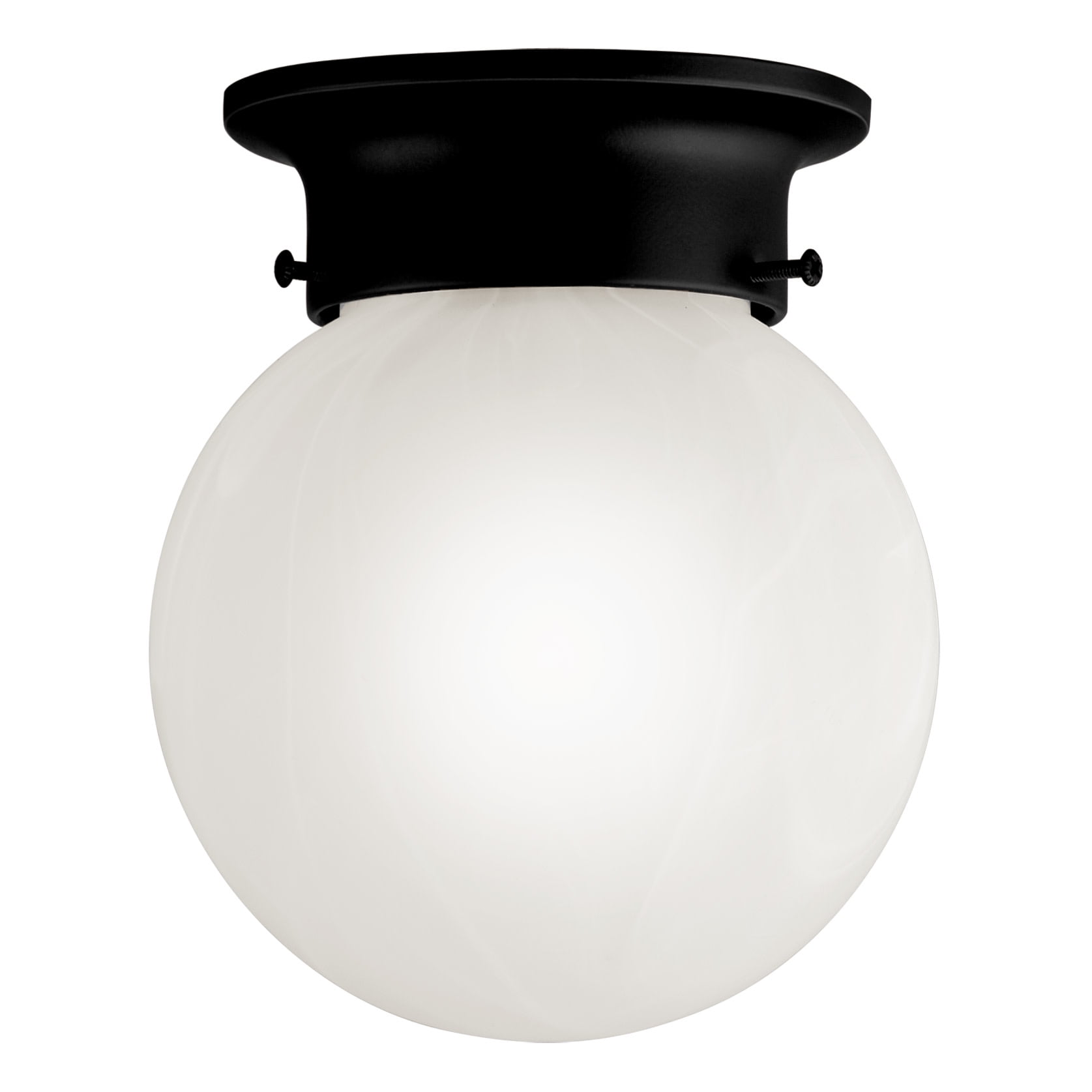 Design House Millbridge Flush Mount Dimmable Ceiling Globe Light, Matte Black
