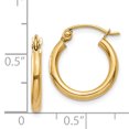 thumbnail image 4 of 14k Yellow Gold 2x15mm Tube Hoop Earrings Round, 4 of 8