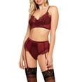thumbnail image 1 of iCollection Womens Selena Striped Mesh Set Style-7710, 1 of 2