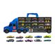 thumbnail image 2 of Camión de transporte de juguete, camión transportador de transporte, juego de juguetes, coche de eyección de pista de transporte para edades de 3, 4, azul, 2 of 8