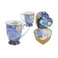 thumbnail image 1 of Decorative Porcelain Coffee Mug Set Of 2 In a Heart Box - 10 Oz Mugs, The Starry Night, Van Gogh, 1 of 1