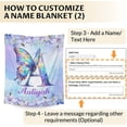 thumbnail image 6 of Custom Monogram Blanket from Your Name, Personalized Initial Letter Blanket for Girls Women Kids Butterfly Lovers, 40 x 30 Inches Fuzzy Purple Flannel Throw Blanket for Sofa Office Trip Camping, 6 of 6