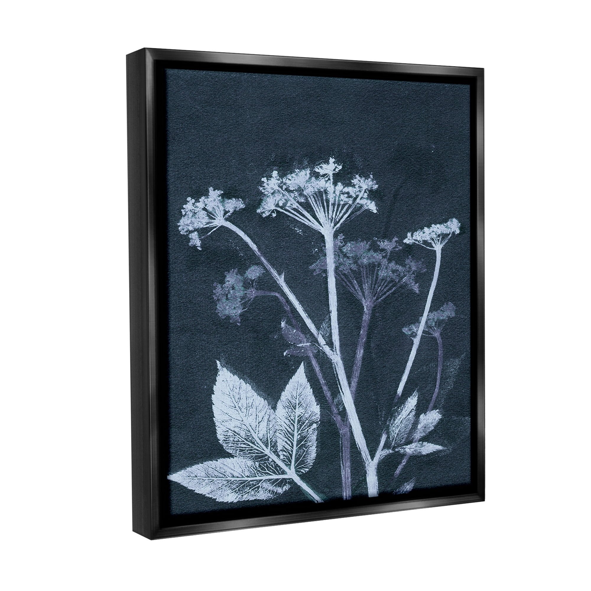 Stupell Industries Spring Botanical Shapes Botanical & Floral Painting Black Floater Framed Canvas Art Print Wall Art, 25 x 31