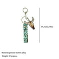 thumbnail image 3 of Hearth & Gear [ Keychain] Ethnic Style Green Bull Head Color Western Bag Charm, 3 of 3