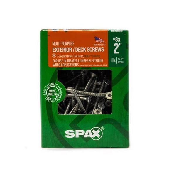 No. 8 x 2 in. Star Flat Head Deck Screws, Gray - 1 lbs - 154 Piece