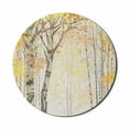 thumbnail image 1 of Autumn Mouse Pad for Computers, Birch Growth in the Fall Season Cartoon Style Forest Tranquil Rustic Composition, Round Non-Slip Thick Rubber Modern Mousepad, 8" Round, Multicolor, by Ambesonne, 1 of 2