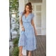 thumbnail image 4 of Vestido maxi de mujer PRETTYGARDEN azul claro con cinturón y escote en V, 4 of 8
